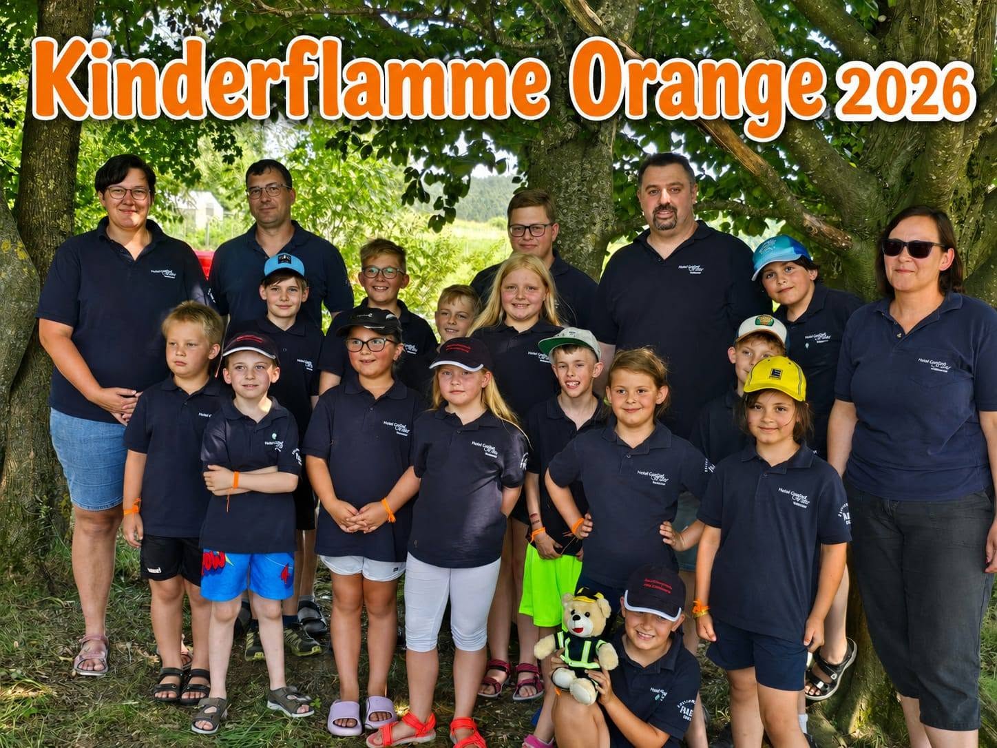 Gruppenbild der Kinderfeuerwehr Triefenried bei der Kinderflamme Orange 2026